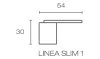 LINEA SLIM 1 drevená lamela na doske - čierna | dub, 2650 x 54 x 30 mm