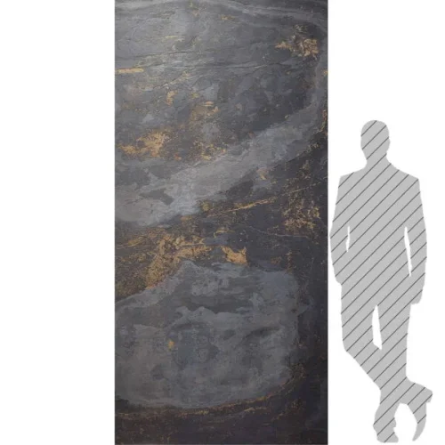 Kamenná dýha - Black Slate Gold, 1220 x 2440 x 3 mm