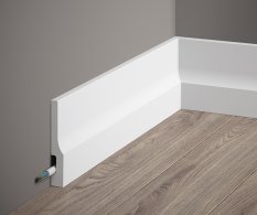 Podlahová lišta – HLADKÁ, tvrdý plast PolyForce (HD Polymer), základní bílý nátěr (přetíratelný), 100 x 16 x 2000 mm