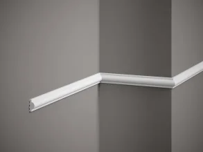 Nástenná lišta – HLADKÁ, tvrdý plast PolyForce (HD Polymér), základný biely náter (pretierateľný), 25 x 12 x 2000 mm