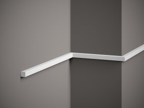 Nástenná lišta – HLADKÁ, tvrdý plast PolyForce (HD Polymér), základný biely náter (pretierateľný), 15 x 15 x 2000 mm