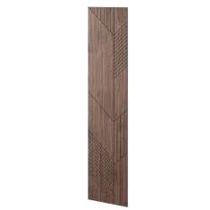 Veľkoformátový lamelový panel HELSINKI - DYHA Z AMERICKÉHO ORECHA, 600 x 2750 x 11 mm, ČIERNY MDF PANEL