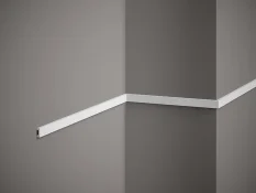 Nástenná lišta – HLADKÁ, tvrdý plast ProFoam® (polyuretán), základný biely náter (pretierateľný), 15 x 5 x 2000 mm