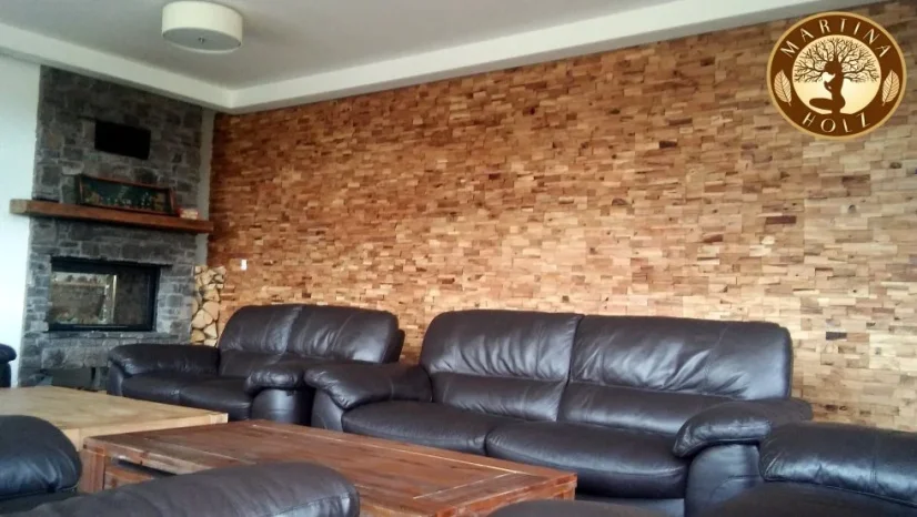 RUSTIK SPLITT WOOD, kombinace šířek, 5 řad, DUB štípaný obklad - balení obsahuje 1 kus panelu (790 x 180 mm)