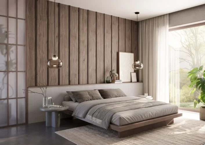 Designový obkladový panel JAPANDI (MDF), OŘECH DÝHA, 24 x 300 x 2750 mm (0,825 m2)