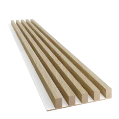 Dřevěné lamely ŠIROKÉ na BÍLÉ desce (MDF), EVROPSKÝ DUB CPL, 46 x 300 x 2750 mm (0,825 m2) Dřevěné lamely ŠIROKÉ na BÍLÉ desce (MDF), EVROPSKÝ DUB CPL, 46 x 300 x 2750 mm (0,825 m2)