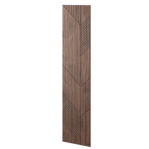 Veľkoformátový lamelový panel HELSINKI - DYHA Z AMERICKÉHO ORECHA, 600 x 2750 x 11 mm, ČIERNY MDF PANEL