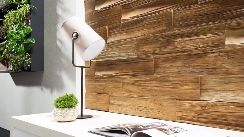 Betonový obklad, Z BETONU, TIMBER 1, hnědá, 530 x 117 mm, tloušťka 12-28 mm, 0.43 m2