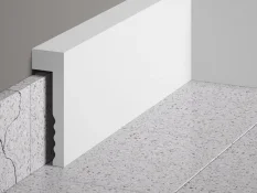 Podlahová lišta – HLADKÁ, tvrdý plast PolyForce (HD Polymer), základní bílý nátěr (přetíratelný), 101 x 23 x 2000 mm