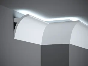 Stropná LED osvetľovacia lišta, NEPRIAME OSVETLENIE, tvrdý plast PolyForce (HD Polymer), základný biely náter (pretierateľný), 130 x 91 x 2000 mm