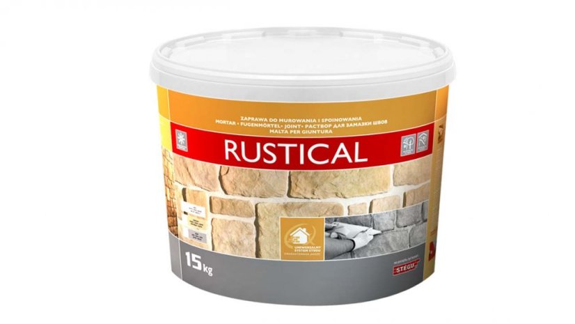 STEGU RUSTICAL hrubá spárovací hmota, interiér i exteriér, 15 kg, 3 barevné varianty - pro cihlové pásky, betonové obklady a kamenné obklady - hrubá spárovací malta