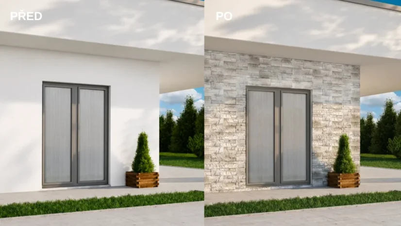 Kamenný obklad, Z BETONU, OVIEDO 1, šedá, 110 x 520 mm, tloušťka 10 - 24 mm, 0.51 m2