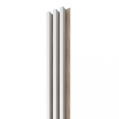LINEA 3 dřevěné lamely na desce - bílá | dub, 2750 x 176 x 40 mm