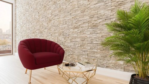 Realizace sádrového obkladu MAROKO 1 – Kamenný design na celé stěně