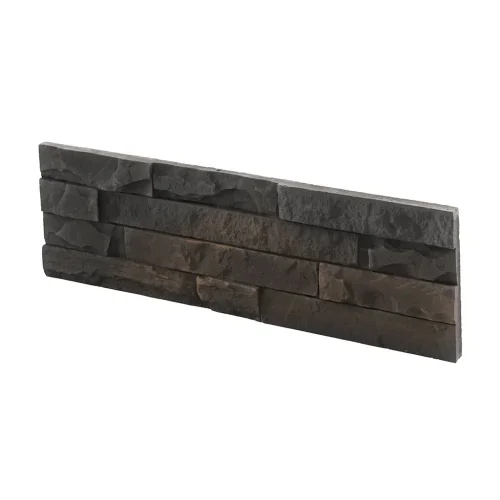 Kamenný obklad, Z BETONU, MINNESOTA 3,  černohnědá, 105 x 190, 330 mm, tloušťka 8 - 17 mm, 0.43 m2