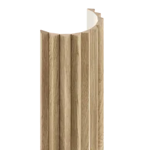 Lamelový panel na tkanině VÉČKA - DUBOVÁ DÝHA, obložení zakřivených či oblých stěn, 300 x 2750 mm, MDF PANEL