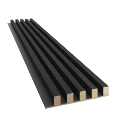 Dřevěné lamely ŠIROKÉ na ČERNÉ desce (MDF), ČERNÝ DUB, 46 x 300 x 2750 mm (0,825 m2) Dřevěné lamely ŠIROKÉ na ČERNÉ desce (MDF), ČERNÝ DUB, 46 x 300 x 2750 mm (0,825 m2)