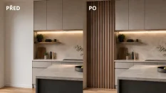 Akustický panel - OŘECH DÝHA, MDF, ŠEDÝ akustický podklad FILC, 300 x 2750 mm Akustický panel - OŘECH DÝHA, MDF, ŠEDÝ akustický podklad FILC, 300 x 2750 mm