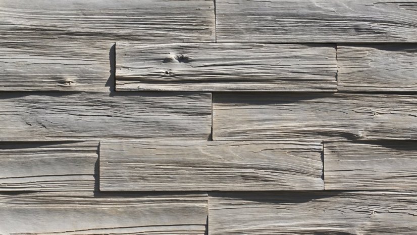 Betonový obklad, Z BETONU, TIMBER 3, středně šedá, 530 x 117 mm, tloušťka 12-28 mm, 0.43 m2