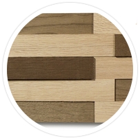 H MINI WOOD, DUB MIX BAREV, 5 řad, broušené lamely - balení obsahuje 2 kusy panelů (650 x 190 mm)
