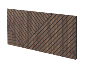 Lamelový panel SEVILLA - DÝHA Z AMERICKÉHO OŘECHU, 600 x 300 mm, ČERNÝ MDF PANEL