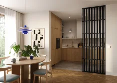 Dělící příčka JAPANDI, 520-2720 x 1800-2750 mm, (MDF), ČERNÁ MATNÁ