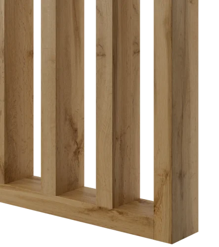 Dělící lamelová stěna s podstavcem - volně stojící, 990 x 2005 mm, (MDF), DUB WOTAN - Typ lamel: Kolmo k základně