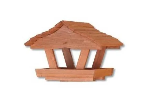 DREWMAX Vtáčie kŕmidlo z borovicového dreva morené do jelše 300 x 330 x 270 mm / 400 x 400 x 320 mm - Rozmer: 300 x 330 x 270 mm