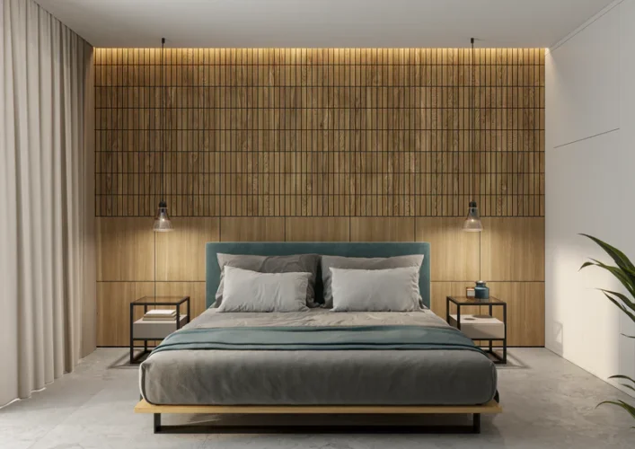 Lamelový panel MOJAVE - DUBOVÁ DYHA, ČIERNY podklad MDF, 600 x 600 x 11 mm