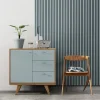 Akustický panel ACOUSTIC LINE - smoke blue | čierny, 2650 x 245 x 22 mm, lamely MDF + FINISH FOLIE, akustický podklad FILC