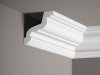Stropná lišta – HLADKÁ, tvrdý plast ProFoam® (polyuretán), základný biely náter (pretierateľný), 97 x 100 x 2000 mm