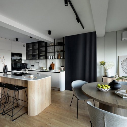LINEA COMFORT 5 dřevěné lamely na desce - woodblue | černá, 2650 x 246 x 30 mm
