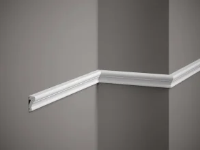 Nástěnná lišta – HLADKÁ, tvrdý plast PolyForce (HD Polymer), základní bílý nátěr (přetíratelný), 33 x 15 x 2000 mm