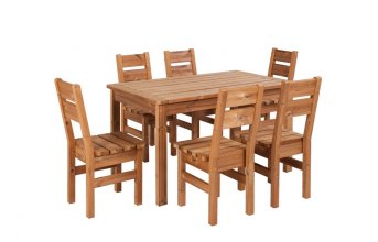 PROWOOD Dřevěný zahradní Nábytek SET M2 - stůl + 6 x židle