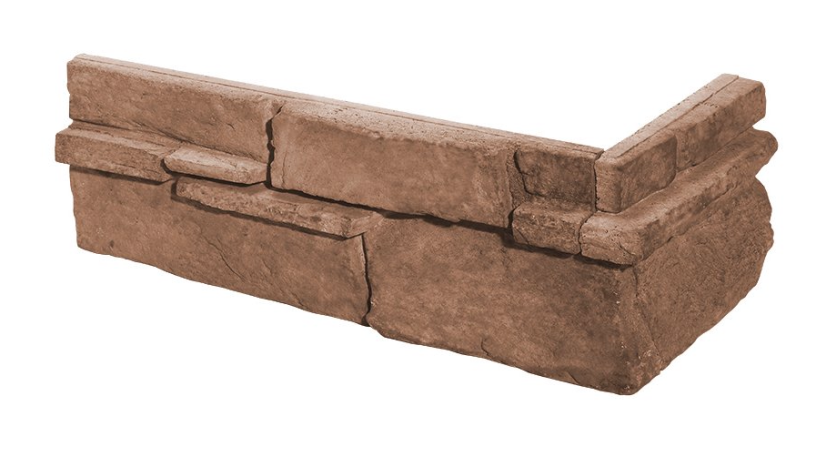 Betonový obklad, ROH, Z BETONU, GRENADA 6 - rose, hnědá, 325 x 150 mm, tloušťka 22-38 mm, 0.28 m2