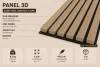 Akustický panel - DUB PŘÍRODNÍ, MDF + FOLIE FINISH 3D, ČERNÝ akustický podklad FILC, 300 x 2750 mm