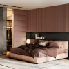 Akustický panel ACOUSTIC LINE - terracote | čierna, 2650 x 245 x 22 mm, lamely MDF + FINISH FILE, akustický podklad FILC