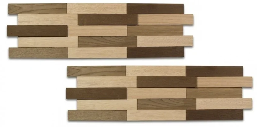 H MINI WOOD, DUB MIX FARIEB, 5 radov, brúsené lamely - balenie obsahuje 2 kusy panelov (650 x 190 mm)