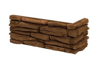 Betónový obklad, ROH, Z BETÓNU, CALIFORNIA 3 - mocca, stredne hnedá, 117 x 360 mm, hrúbka 12-33 mm, 0.9 bm