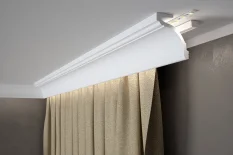 Garnižová LED osvetľovacia lišta, NEPRIAME OSVETLENIE, tvrdý plast PolyForce (HD Polymer), základný biely náter (pretierateľný), 83 x 92 x 2000 mm