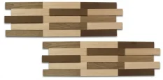 H MINI WOOD, DUB MIX BAREV, 5 řad, broušené lamely - balení obsahuje 2 kusy panelů (650 x 190 mm)