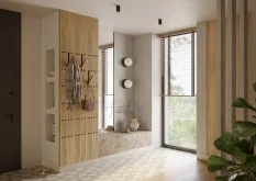 Lamelový vešiak – 285 x 2750 x 46 mm, (MDF), DUBOVÁ DÝHA