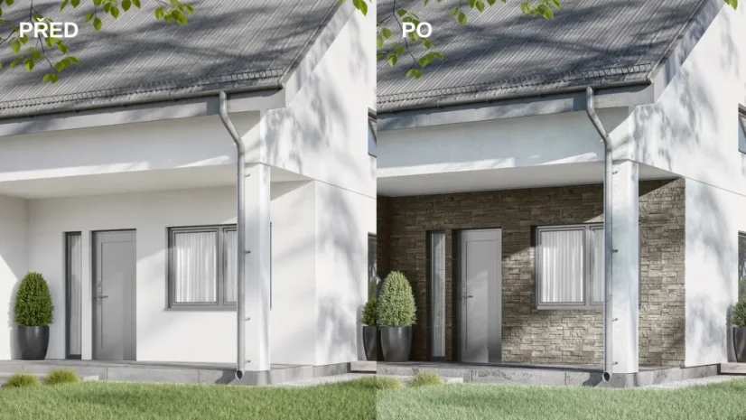 Kamenný obklad, Z BETONU, OVIEDO 3, tmavě šedá, 110 x 520 mm, tloušťka 10 - 24 mm, 0.51 m2