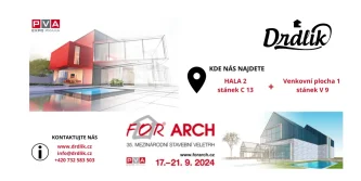 Zveme vás na výstavu For Arch Praha, 17 - 21.9. 2024