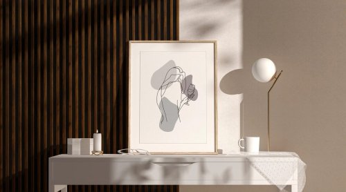 Realizace dřevěných lamel LINEA SLIM 3 v provedení tmavý ořech/černá