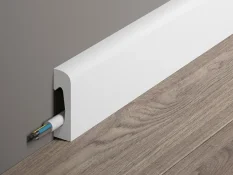 Podlahová lišta – HLADKÁ, tvrdý plast PolyForce (HD Polymer), základní bílý nátěr (přetíratelný), 49 x 15 x 2000 mm Podlahová lišta – HLADKÁ, tvrdý plast PolyForce (HD Polymer), základní bílý nátěr (přetíratelný), 49 x 15 x 2000 mm