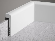 Podlahová lišta – HLADKÁ, tvrdý plast PolyForce (HD Polymer), základní bílý nátěr (přetíratelný), 110 x 22 x 2000 mm