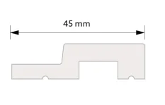 Rozměry koncové profilu pro systémový třílamelový panel Rozměry koncové profilu pro systémový třílamelový panel