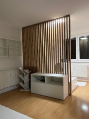 Dělící lamelová stěna - DUB WOTAN, (kompletní sada), MDF + FINISH FOLIE, 29 předpřipravených šířek od 510 do 2750 mm, libovolná výška (maximálně 2750 mm), 70 mm tloušťka příčky