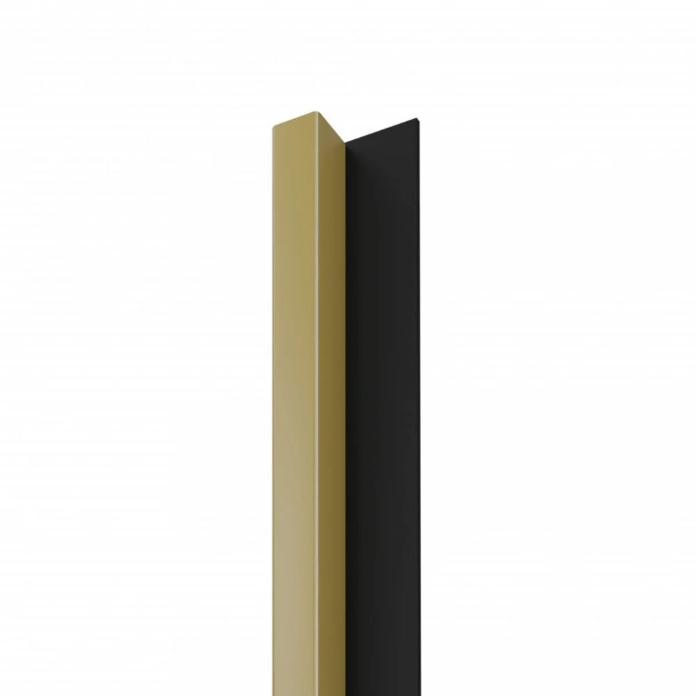 LINEA SLIM 1 dřevěná lamela na desce - zlatá | černá, 2650 x 54 x 30 mm